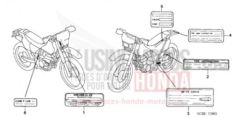 ETIQUETTE XR250R4 de 2004